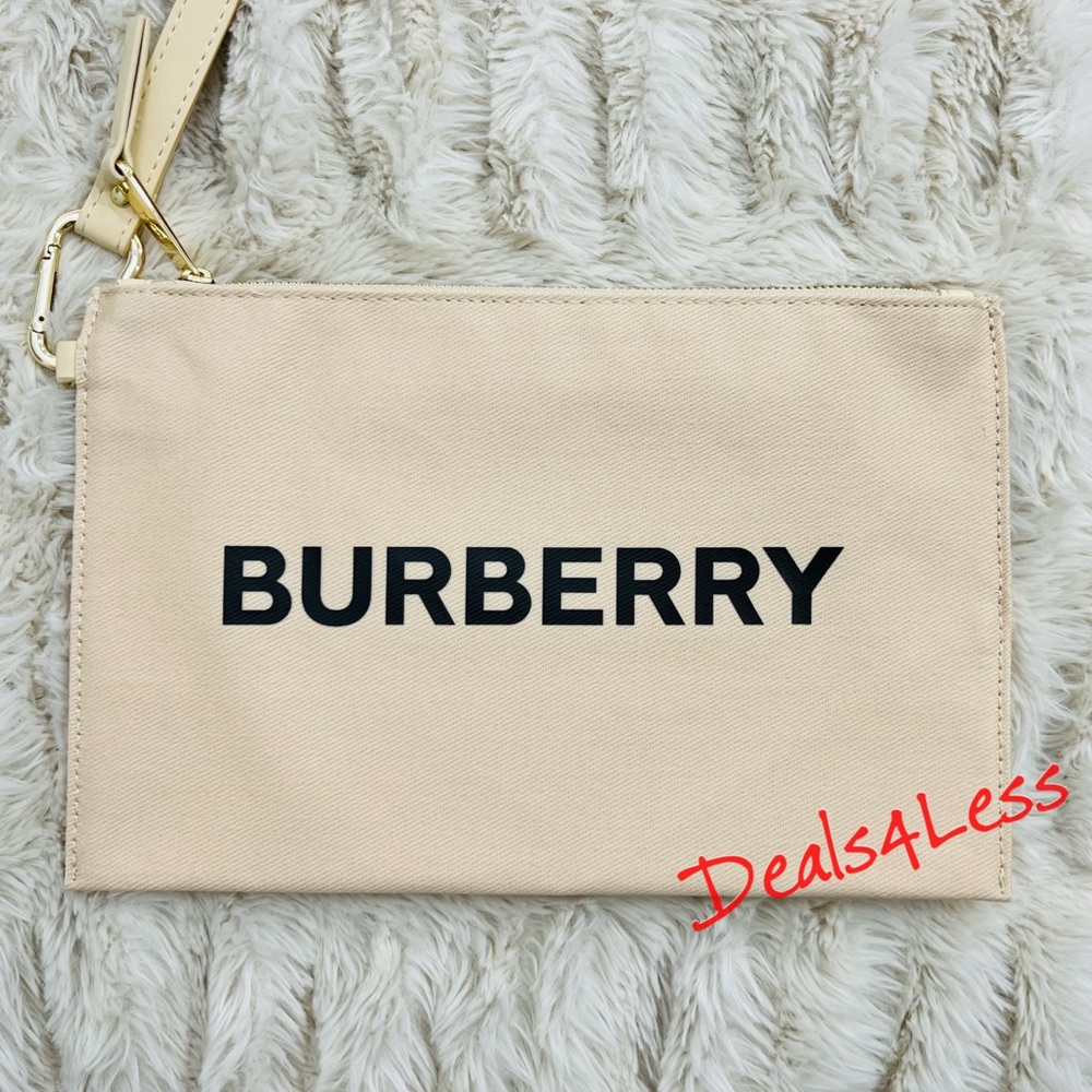 Burberry Wristlet Pouch Zippered Case with carry Handle